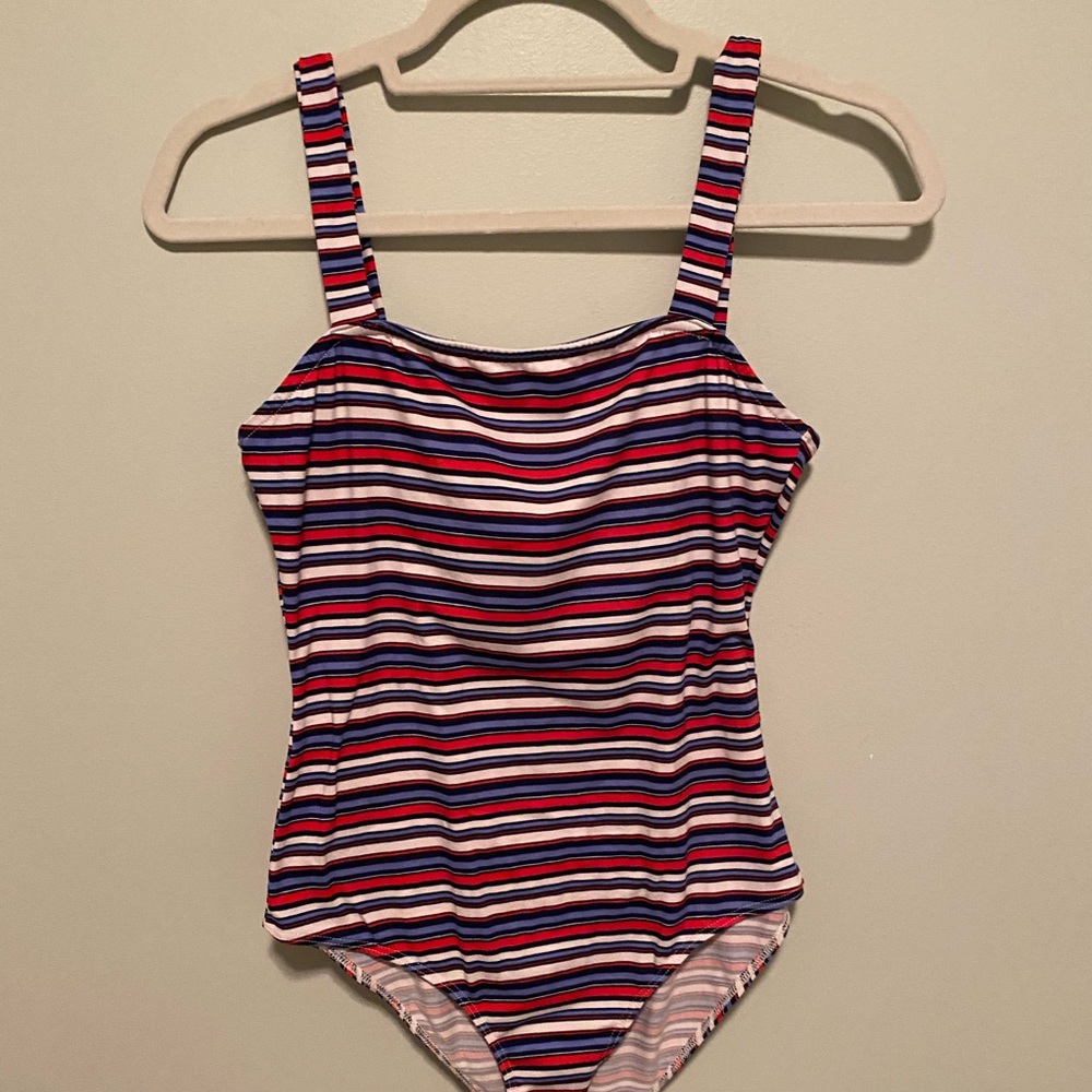 Red White and Blue Striped Body Suit